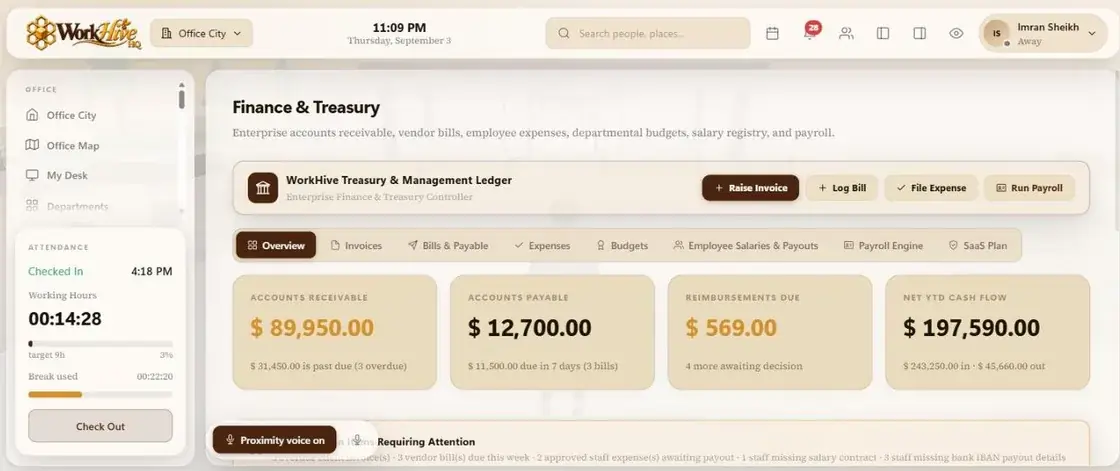 WorkHive HQ Finance