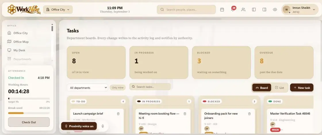 WorkHive HQ Tasks & Tickets