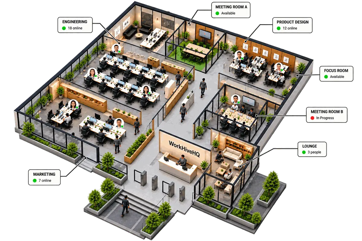 WorkHive HQ — the 3D virtual office